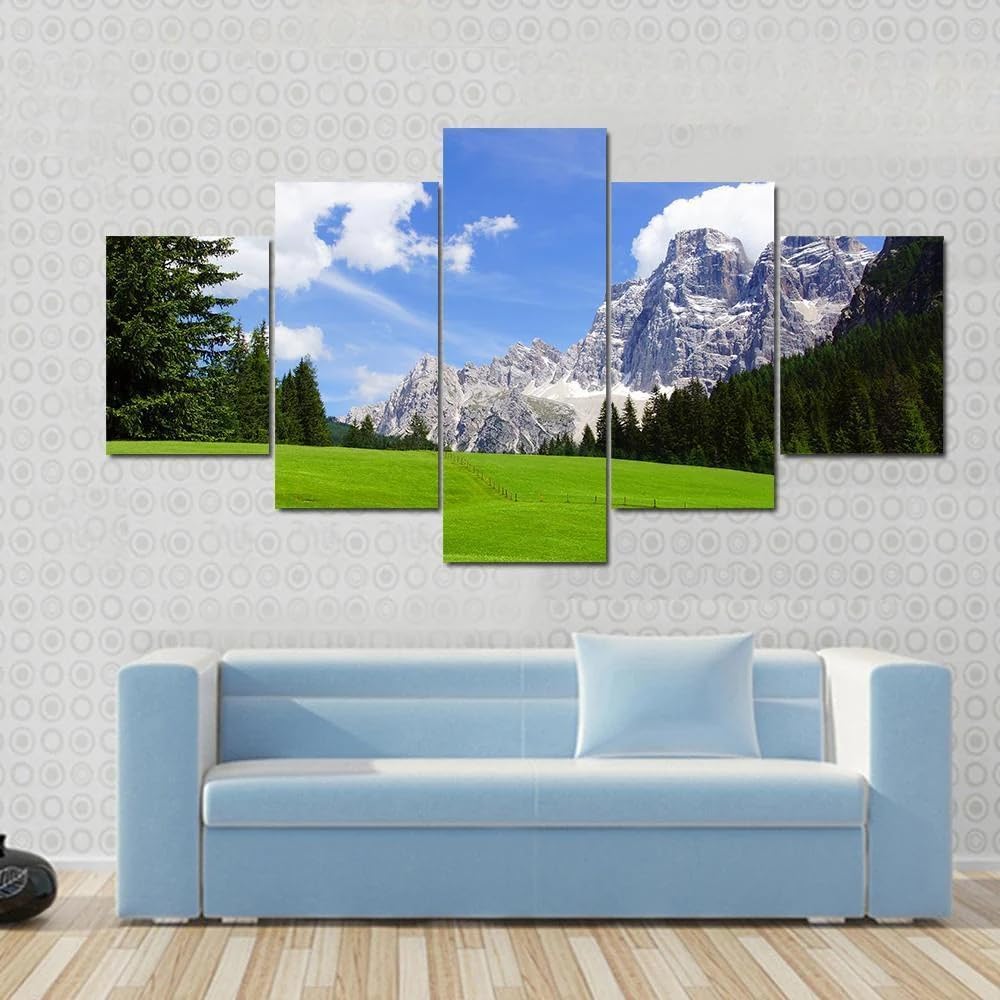 Tableau decoration murale 5 parties Dolomites avec cadre de qualité - 7