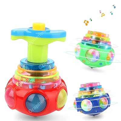 GRAPHENE Spinning Top Magic Lattoo Toy Flashing Plastic Magic Spinner with LED Lights Music Attractive Toy Non-Toxic Saf