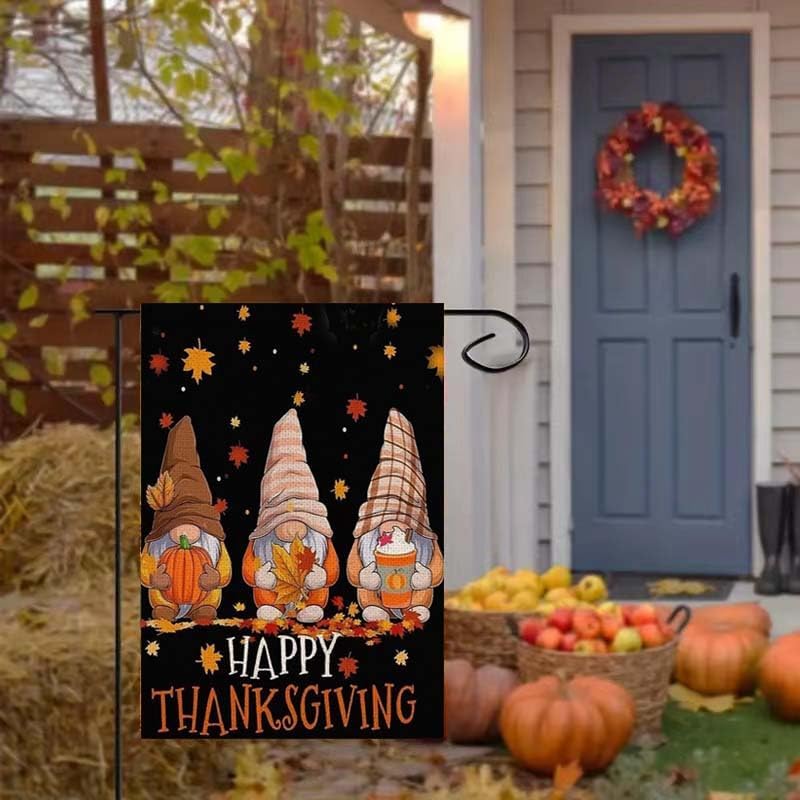 Fall Gnomes Garden Flags 12x18 Inch Vertical Double Sided For Outside,Happy Thanksgiving Fall Pumpkin Burlap Garden For Outdoor House Holiday Decoration - Image 4