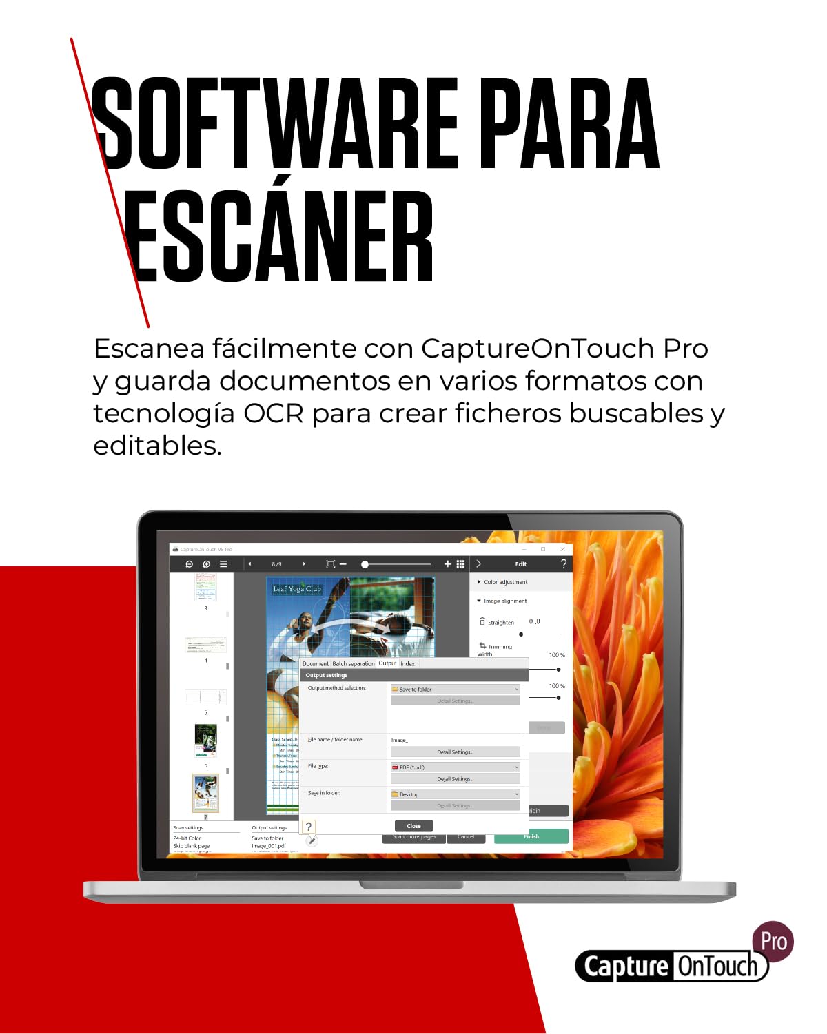 Canon imageFORMULA DR-C230 Escáner de Documentos | Escaneo a Doble Cara con USB en hogar y Oficina | Alimentador automático de 60 Hojas | hasta 30 pág por min | Incluye Software Canon CaptureOnTouch