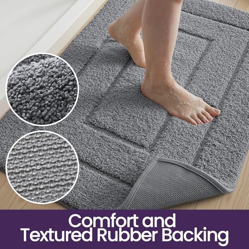 DEXI Badezimmerteppich, extra weich, saugfähig, Premium-Badteppich, rutschfeste, Bequeme Badematte, Teppich für Badewanne, Dusche… – Ansicht 6