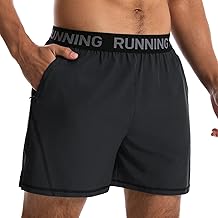 Mens Running Gym Shorts Lightweight Knitted Waistband Breathable Shorts Workout Fitness Shorts Quick Dry with Zip Pockets