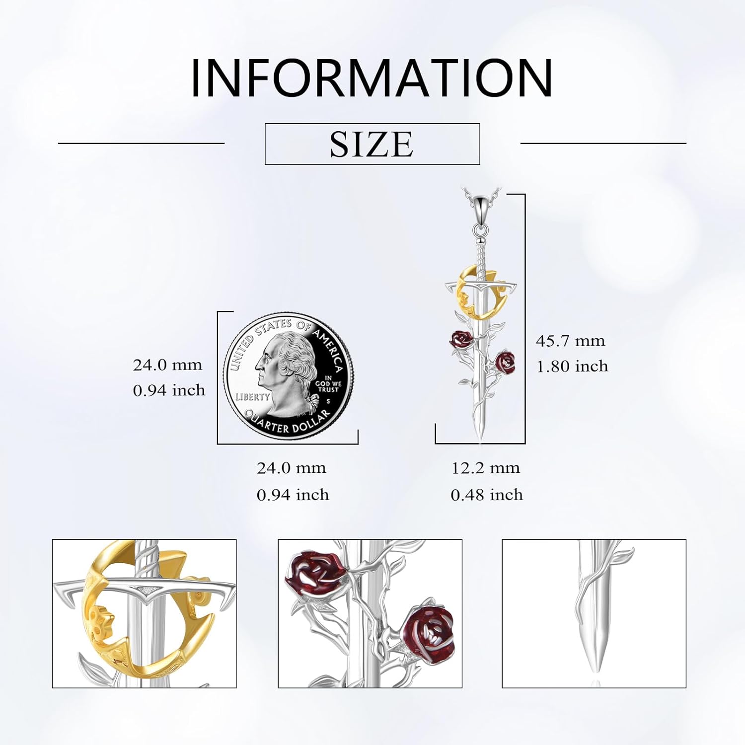 Sword Necklace Sterling Silver Sword Pendant Viking Sword Jewelry Birthday Gifts for Women - Image 2