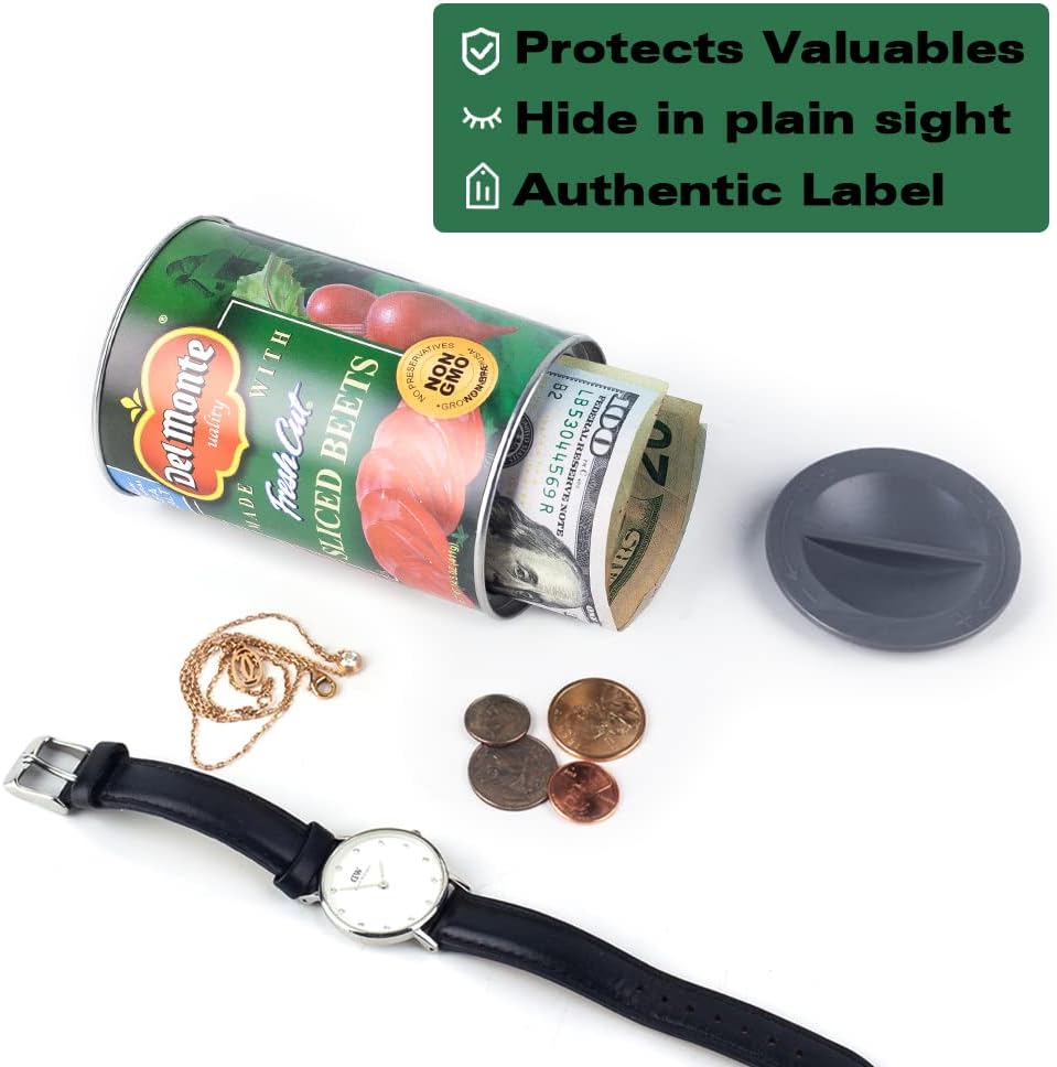 Fake Peach Can Safes Diversion Secret Stash Safes (Green) - - 