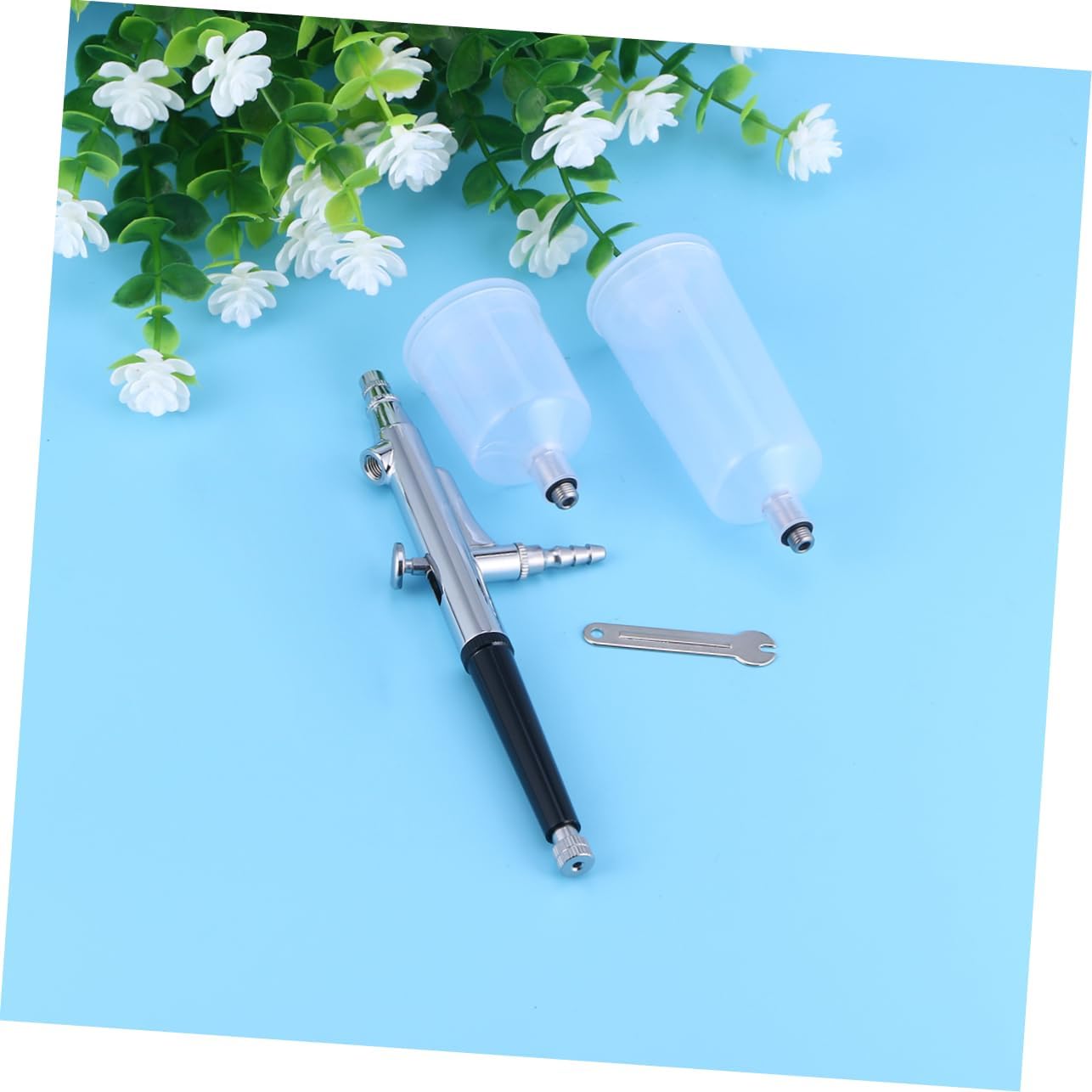 Silver Nail Art Airbrush Set with Nozzle for Cake Decorations