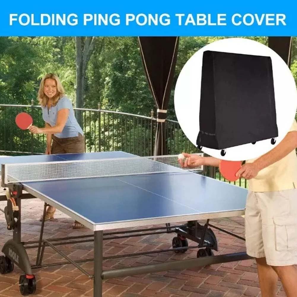 Outdoor Tischtennisplatte Abdeckung - Strapazierfähiges 420D Polyester mit PVC-Beschichtung, wasserdicht & UV-beständig für faltbare Tischtennisplatten