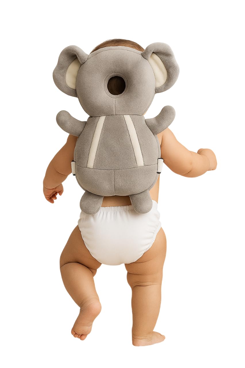 ONFEET Baby Head Protector Cushion Toddler Backpack, Baby Safety Products for Baby Toddler Walker, Baby Back Protection for Crawling & Walking Combo (Grey)-image-45