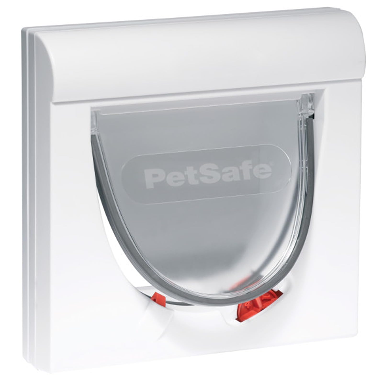 PetSafe Staywell Klassische Magnetische Katzenklappe, Magnet-Schlüssel gibt nur Ihrer Katze Zugang - hält fremde Tiere draußen, mit 4 Verschlussoptionen, für Katzen bis zu 7 kg, Weiß