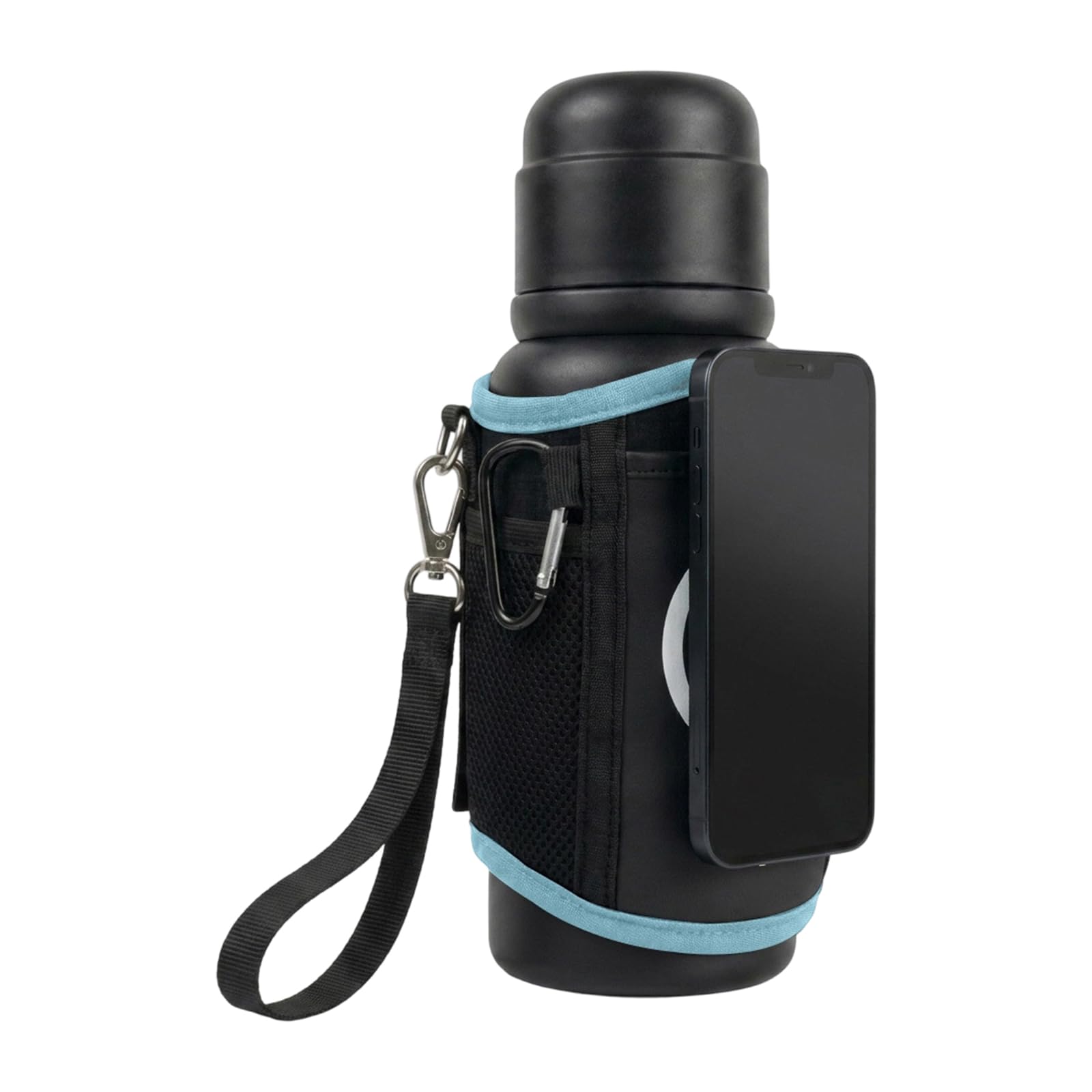 Tsophreniq Equipment Bottle Holder with Card Holder and Keychain Breathable Fabric for Active Lifestyles Travel Friendly Bottle Accessory