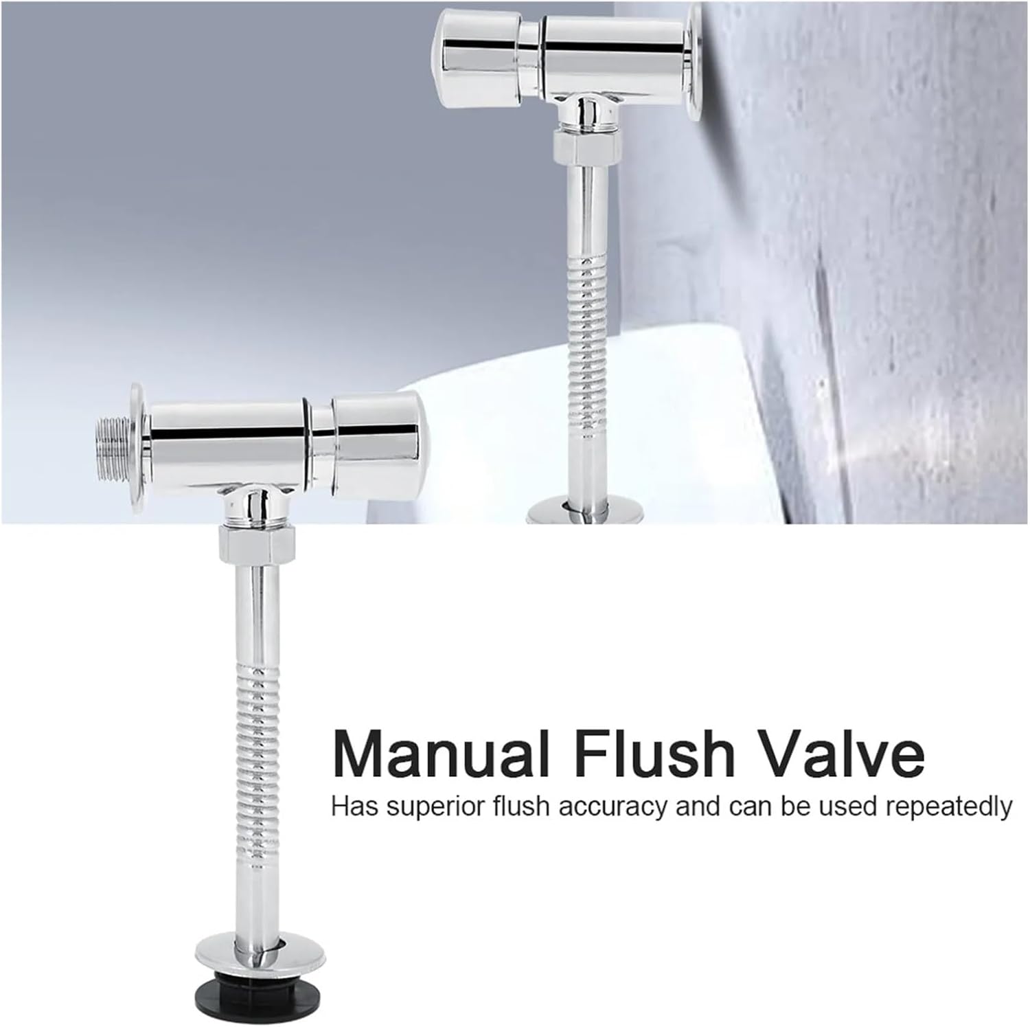 Manual Urinal Flushometer Bathroom Flush Valve Zinc Alloy Strong For Toilet Hand Pressure Flushing Tool