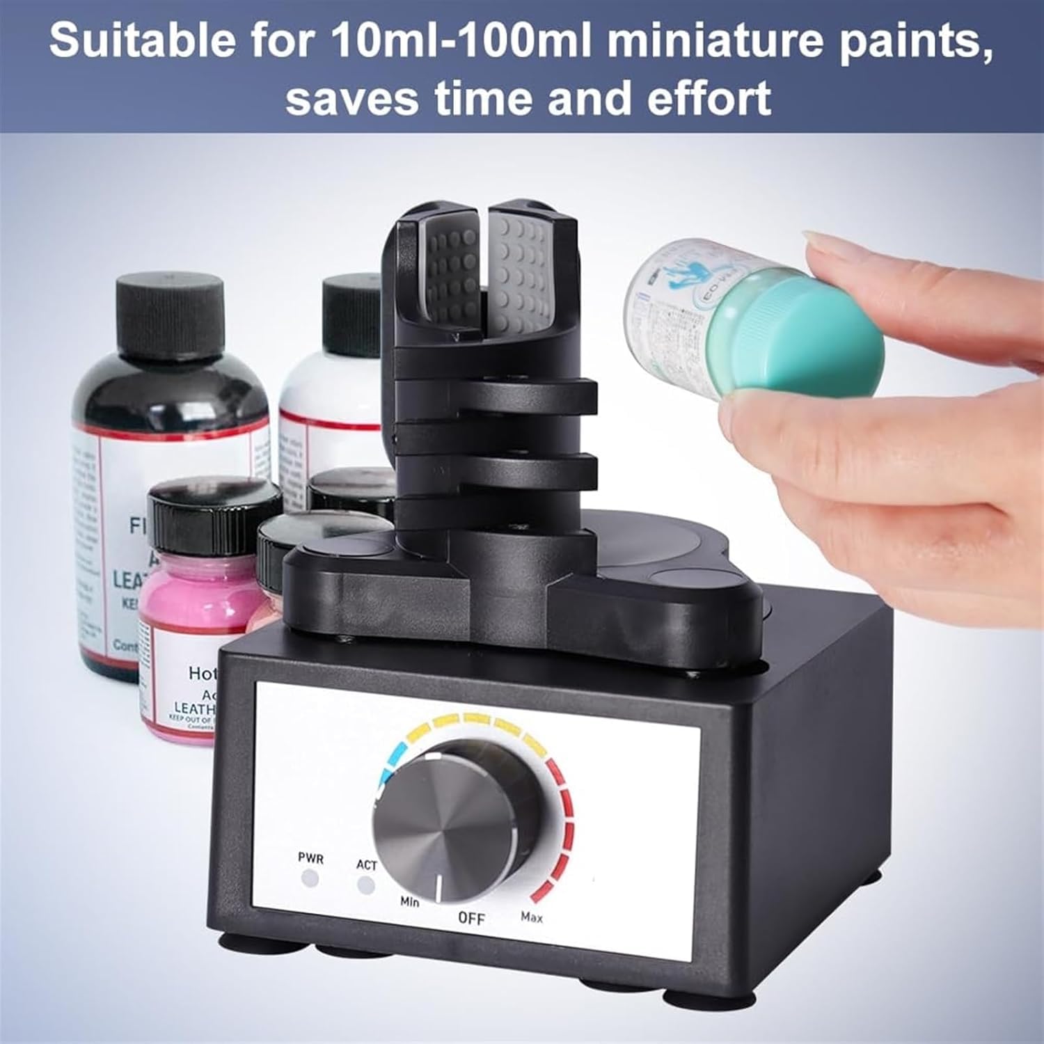 Mini mieszalnik wirowy, wytrząsarka do farb modelarskich, zestaw głośnomówiący, 300~2400 obr./min, odpowiednia 10–100 ml, trzystopniowa prędkość, mieszanka farb do laboratorium, lakier do
