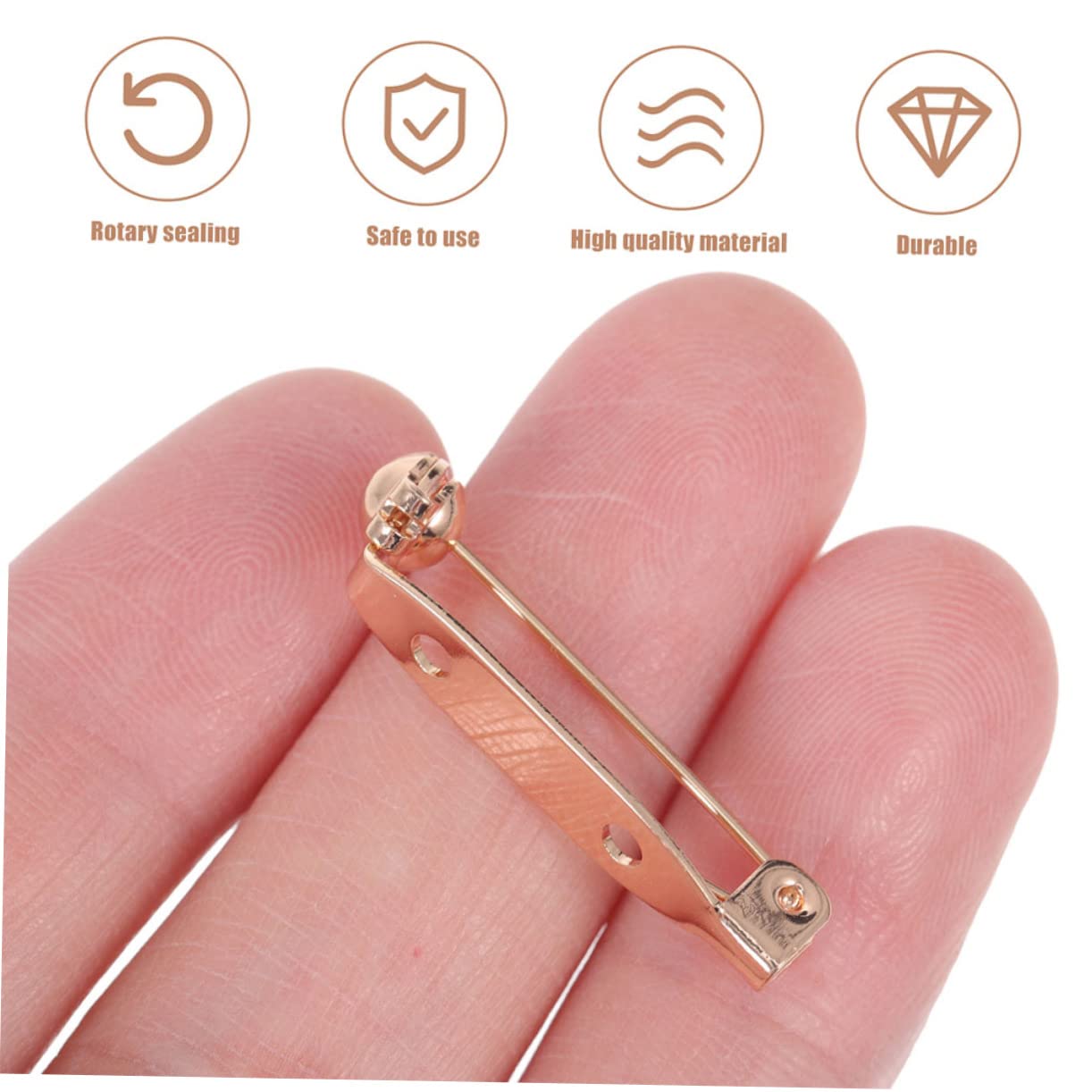BESTYASH Alfiler Pin Horquillas Moño Chaquetones Mantoncillos Miçangas Broches De Seguridad De Bricolaje Patas Cierre Pasadores De Barra Broche De Seguridad Cobre Golden