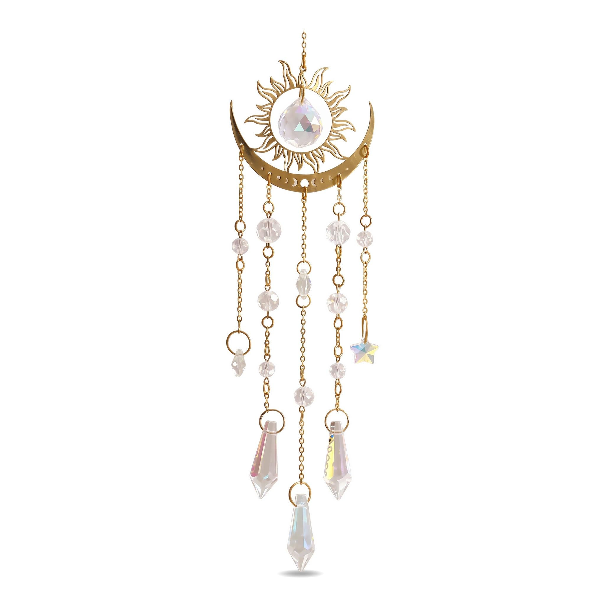 1PC Sun Catchers for Windows Crystal Suncatcher with Sun and Moon Pattern