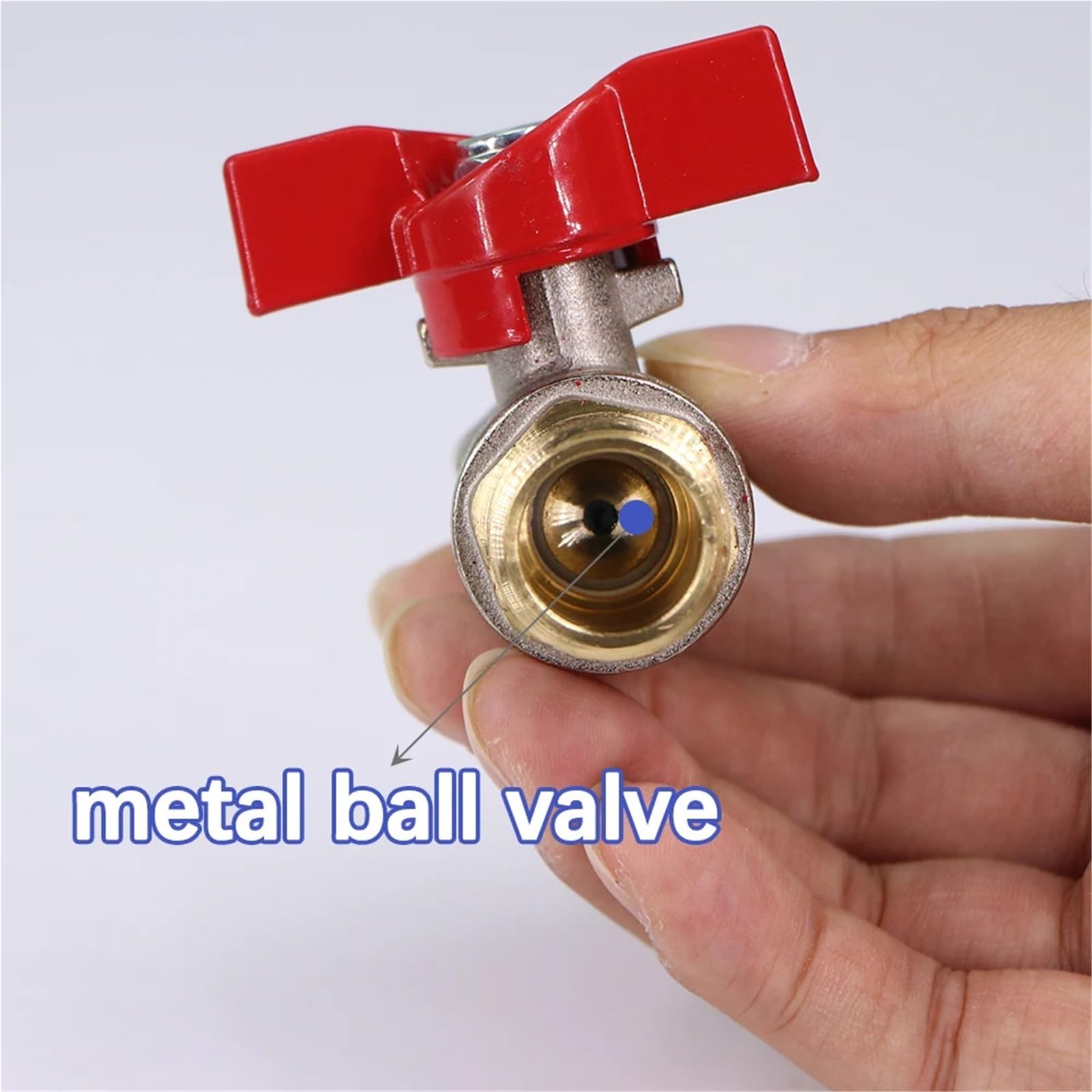 Set di 2 adattatori per tubo da giardino, in ottone, 1,3 cm, valvola a sfera, connettore rapido per irrigazione da giardino, connettore espandibile per tubo da giardino (A-1 set)