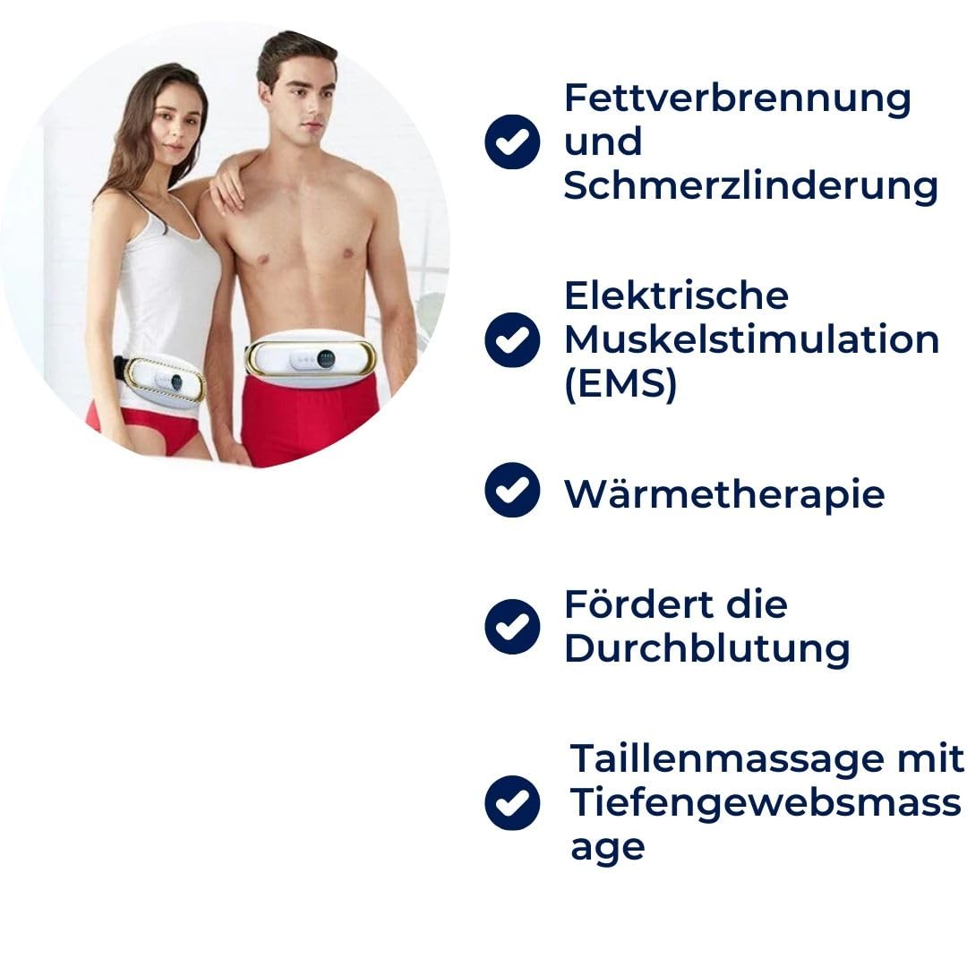 MEIION SlimKern Bauch Lipo Fettverbrenner - Schlankheitsgurtel mit EMS-Vibration & Wärmetherapie fur Fettabbau & Schmerzlinderung Bauch lipo