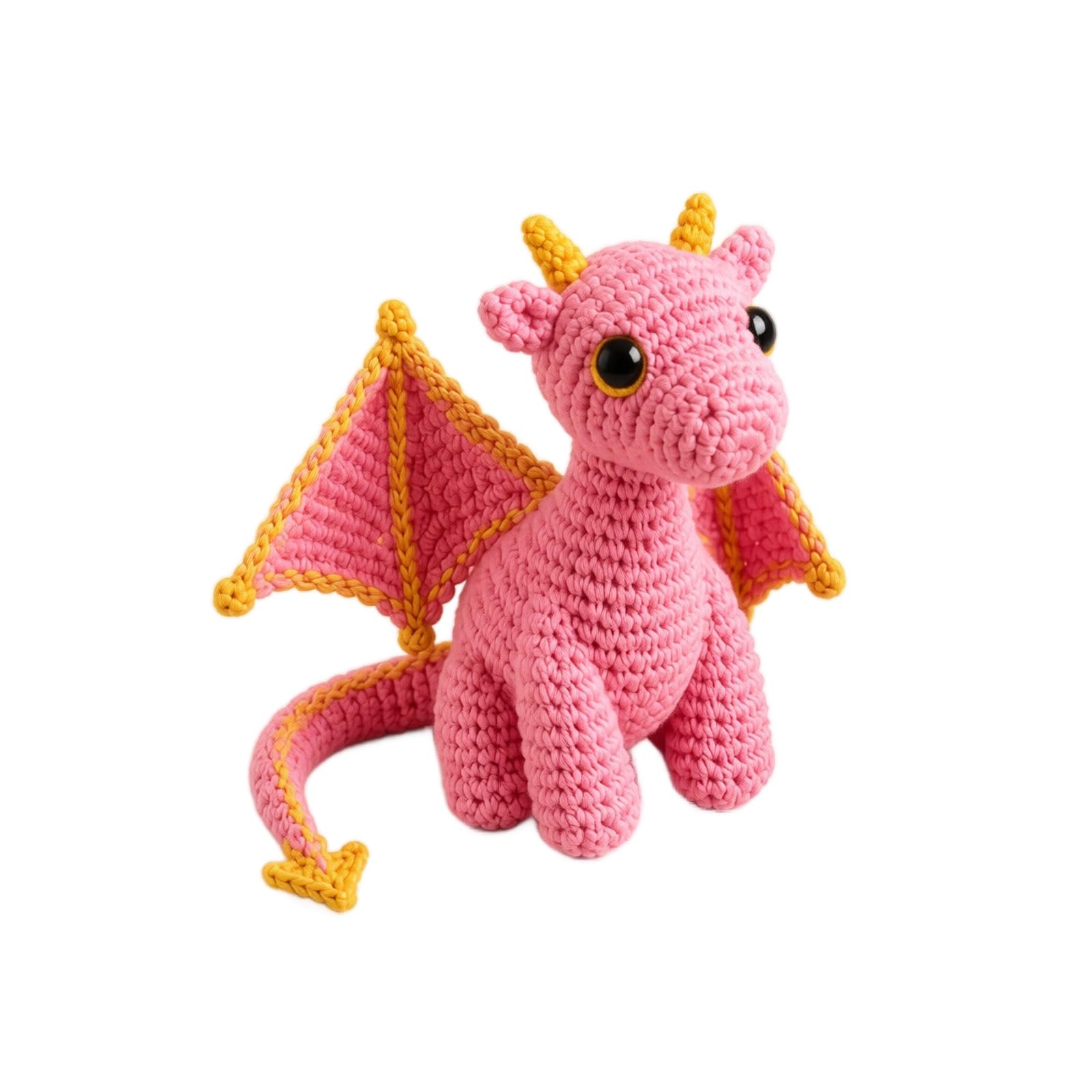 Handmade Crochet Dragon Plush, Emotional Support Pocket Buddy (Blossom Baby Dragon)