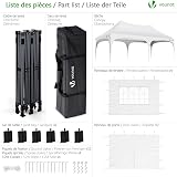 VOUNOT 3mx6m Pop Up Gazebo with 6 Removable Sidewalls & 6 Weight Bags, Carry Bag Included - Marquee Garden Party Tent Outdoor, Waterproof, Anti-UV, Ideal for Camping, Festivals and Weddings, White - 2