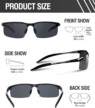 DUCO Polarized Sunglasses Mens Sun Glasses Sports Eyewear Fishing Golf Driving UV400 Protection 8177S