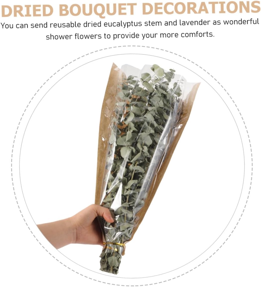 Dried Eucalyptus Leaf Stems and Lavender Shower Bundle, Natural Preserved Floral Decor for Bathroom, 12 Eucalyptus Branches with 40g Dried Lavender for Home Fragrance and Shower