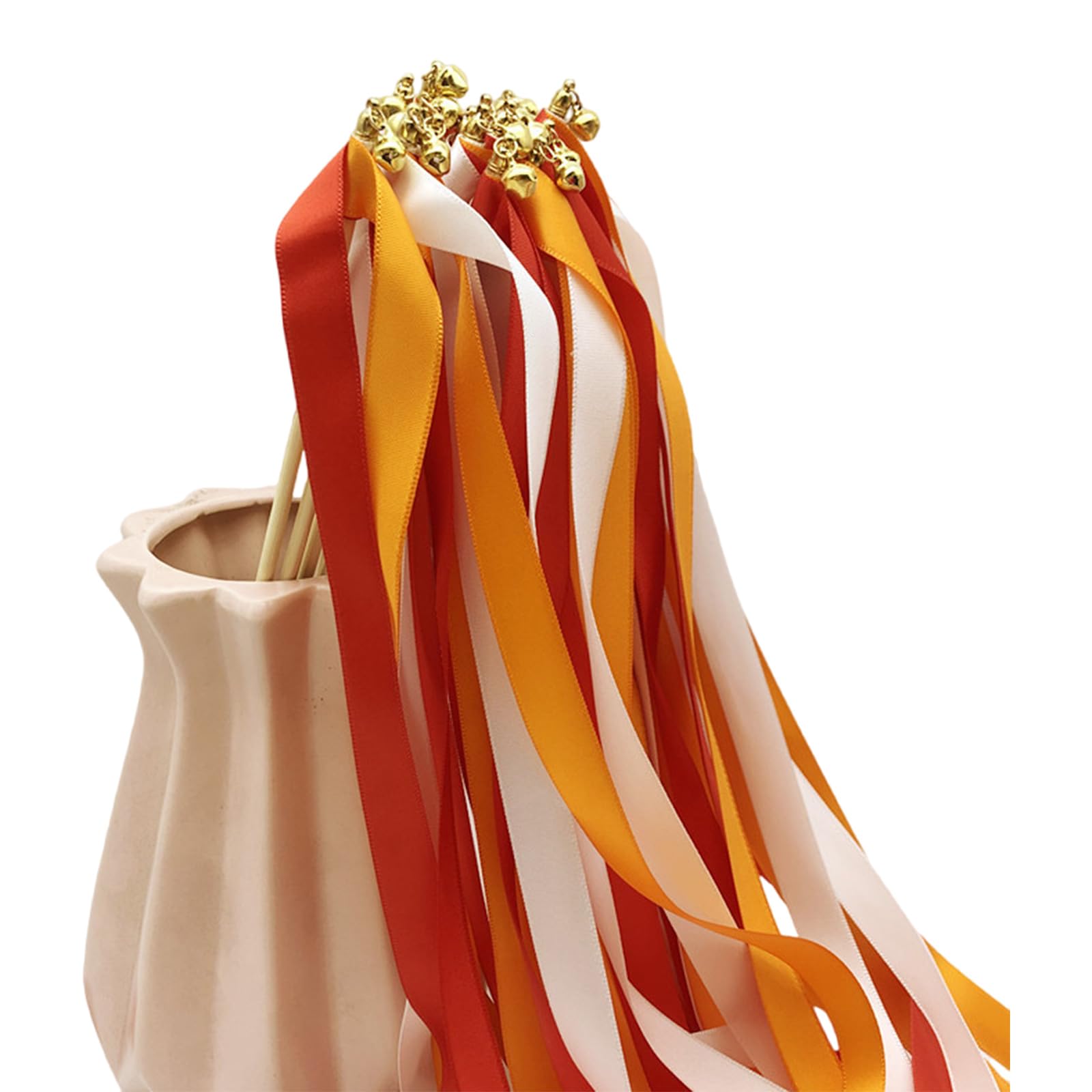 YROHGKPN 10pcs Multicolour Enchanting Parties Wand Decorative Silk Ribbon Sticks with Bells Wedding Celebration Decorations Wedding Wand