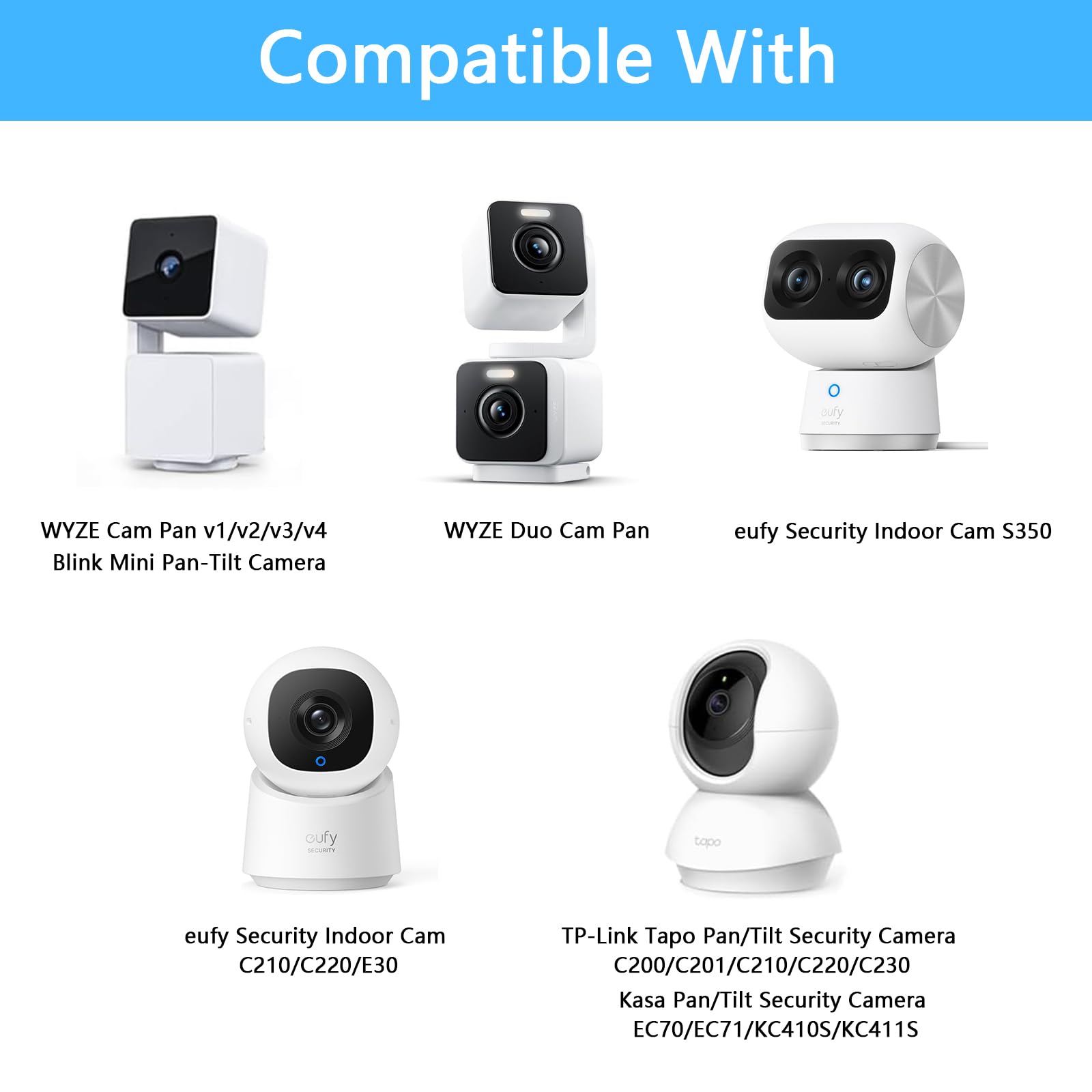 Pare-soleil pour caméra extérieure avec support de gouttière réglable pour caméras de sécurité Wyze, AOSU, Blink, Arlo, R-ing, TP-Link Tapo, Reolink, SEHMUA, Cinnado (Noir)