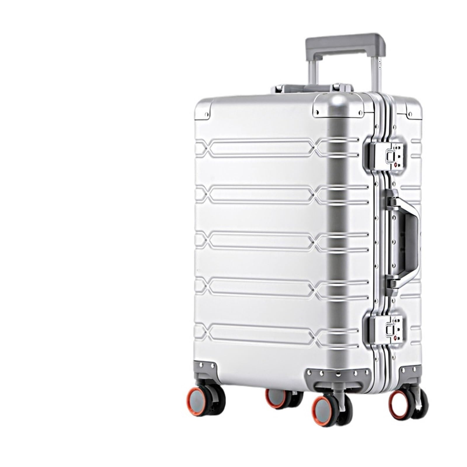 MUdson Trunk All Aluminum-Magnesium Alloy Travel Suitcase Mens Business Rolling Luggage On Wheels Trolley Luggage Carry-Ons Cabin Suitcase