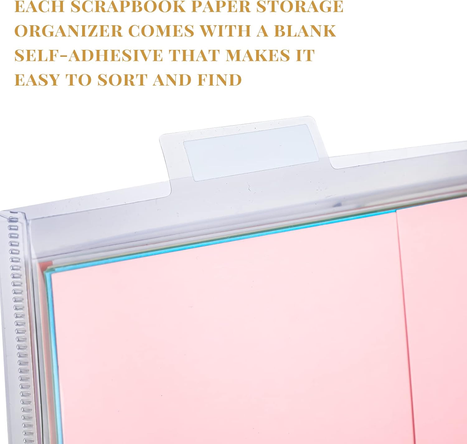 20 Set 12 x 12 Scrapbook Paper Storage Organizer Clear Top Loading Files Plastic Holder with Customizable Tabs for Holding Vinyl Paper Scrapbook Photos