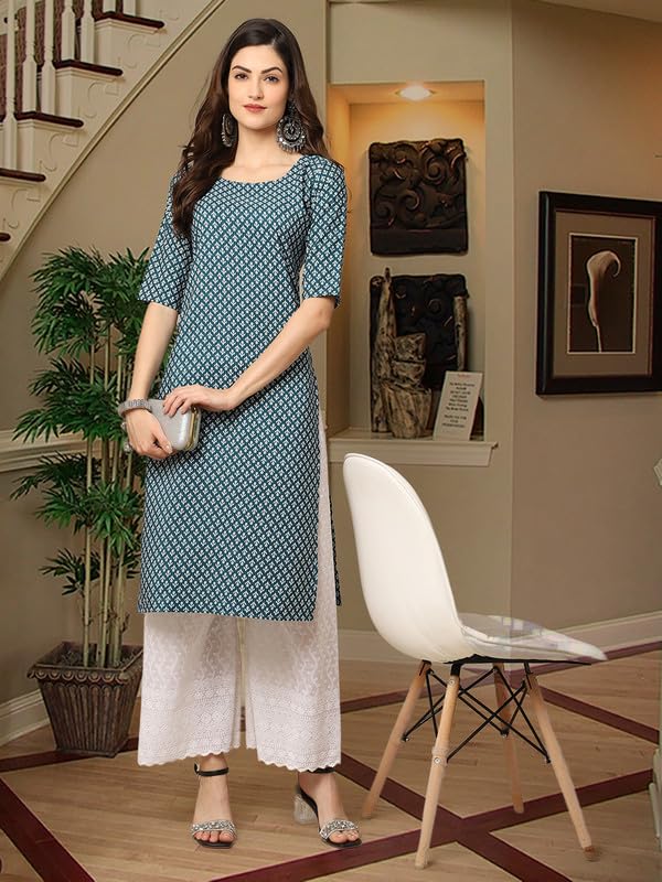 Image of Pinkmint Women's Crepe Digital Print Straight Kurta [Pack of 6]