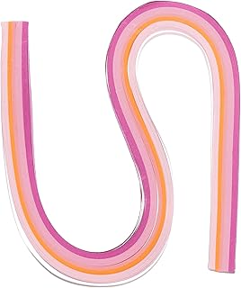 PATIKIL 120個のクイリングストリップペーパー1/8"(3 mm) 21"折り紙ペーパークイリングストリップアートDIYハンドクラフトクリスマス用グラデーションピンク