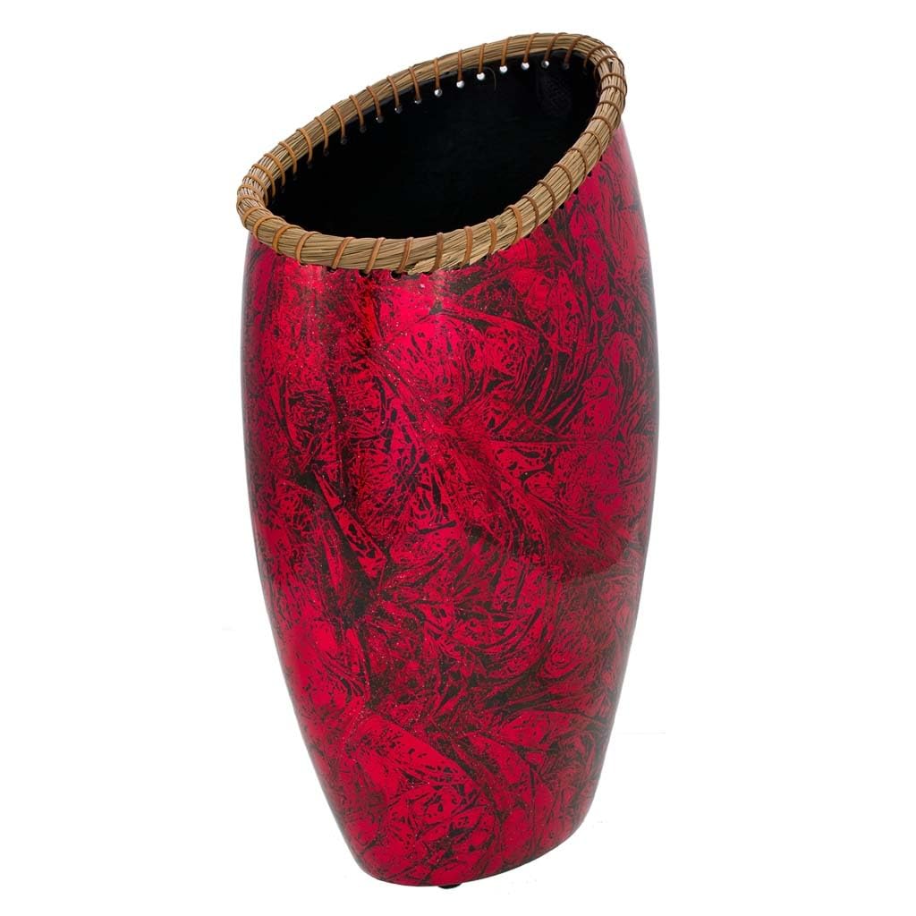 WANDERLUST DECO Jarrón de cerámica Rojo 28x17,5x48