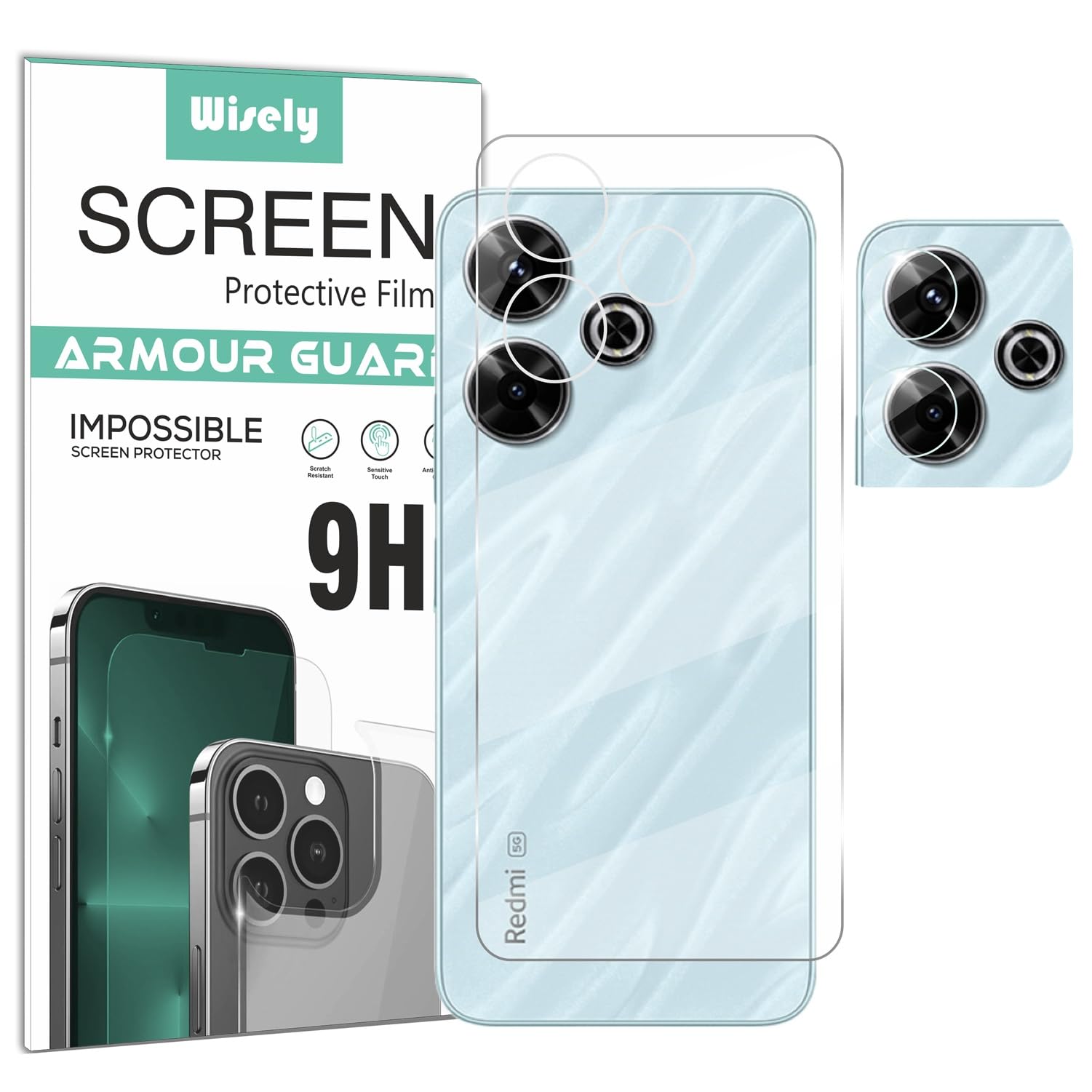 Wisely 2in1 Camera Lens Nano Glass + Anti Scratch TPU Back Guard Screen Protector for Redmi 13 5G - |Back + Camera Guard| (B0D9HJWP3M) Amazon Price History, Amazon Price Tracker