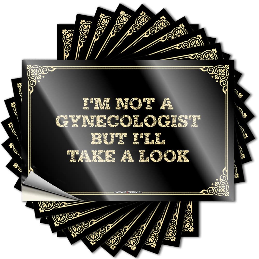 Vinyl Water Quote - I'm Not A Gynecologist But I'll Take A Look Case Waterproof Vinyl Sticker(8X12CM)