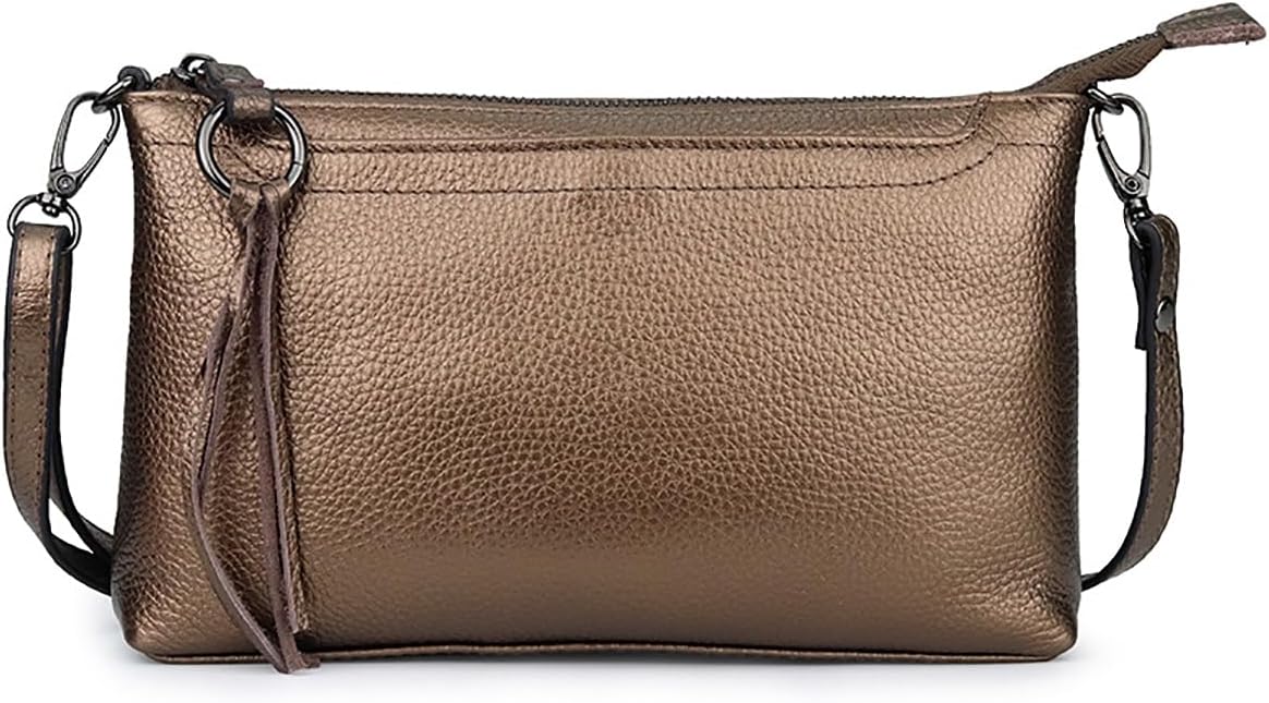 Artwell Genuine Leather Crossbody Bag For Women Small Tassel Shoulder Bag Zipper Clutch Phone Wallet Purse