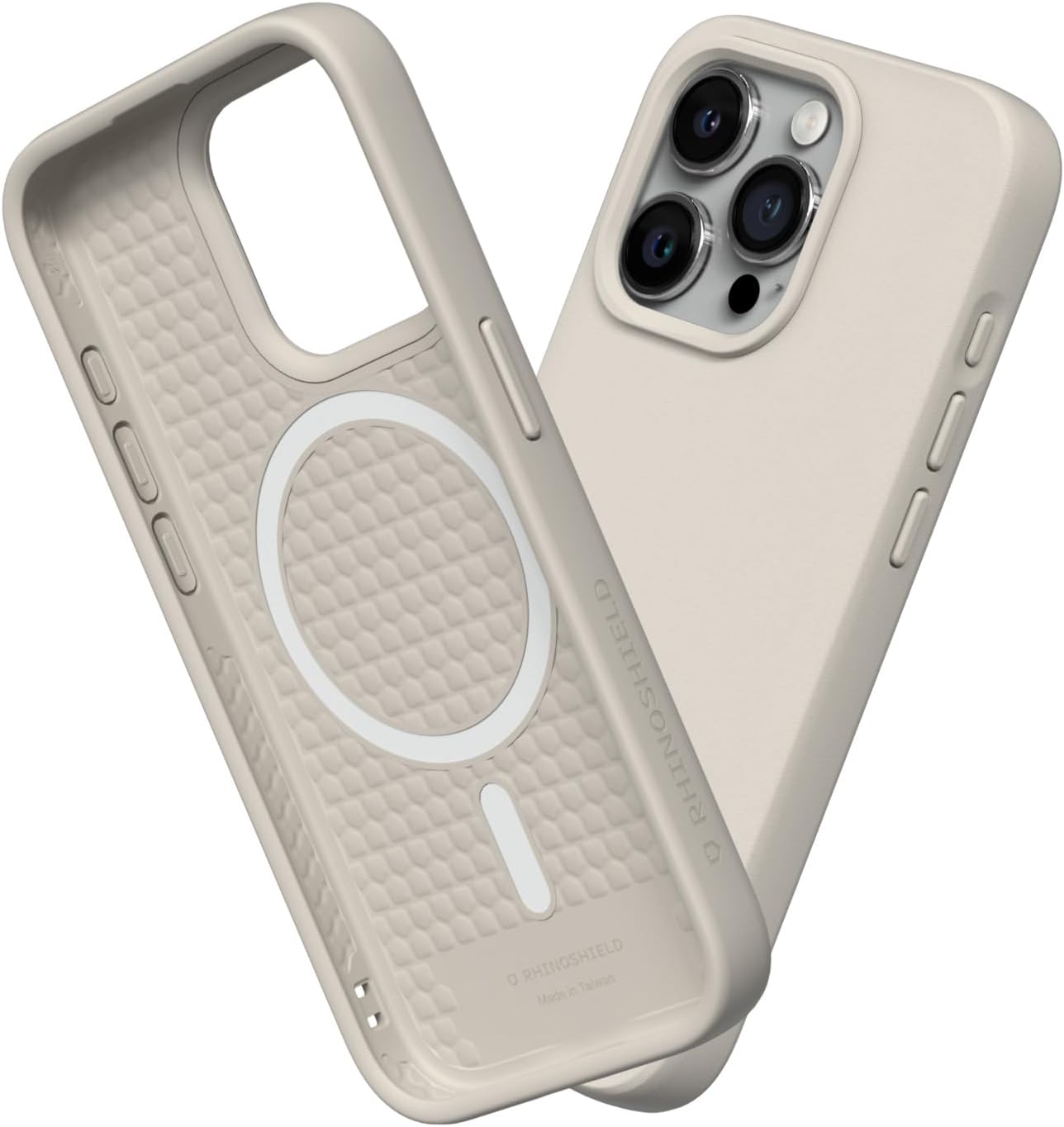 RhinoShield SolidSuit Case Compatible with Magsafe for [iPhone 15 Pro Max] | Shock Absorbent Slim Design Protective Cover with Premium Matte Finish 3.5M / 11ft Drop Protection - Shell Beige