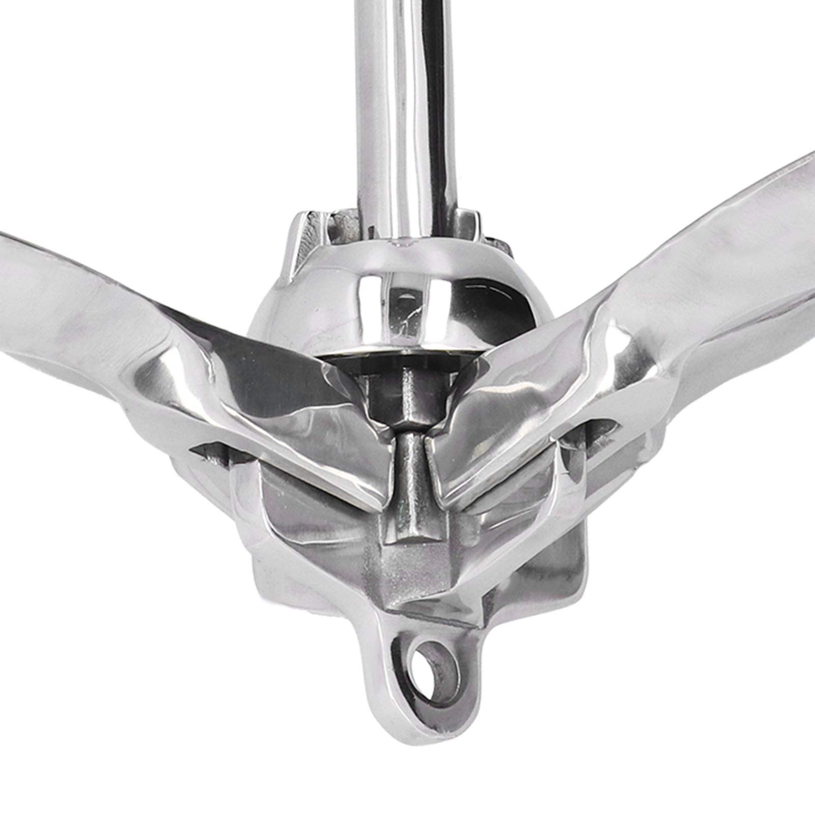 Cocoarm Ancre de Bateau Ancre Pliante en Acier Inoxydable 316, Grappin de Bateau de 1,5 Kg avec 4 Dents Pliantes, Support de Rangement Compact pour Kayak, Canot Pneumatique, de Pêche, Yacht