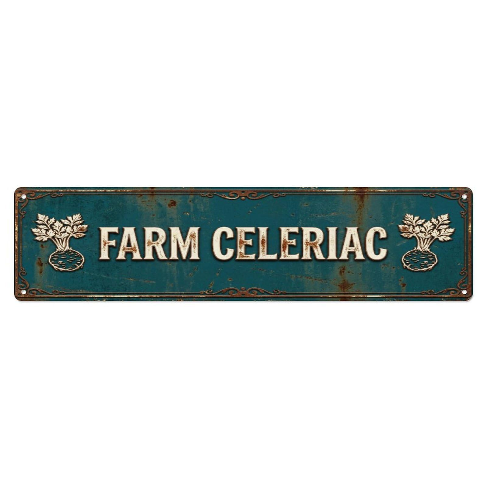 Metal Tin Sign FARM CELERIAC Vintage Root Rustic Farmhouse