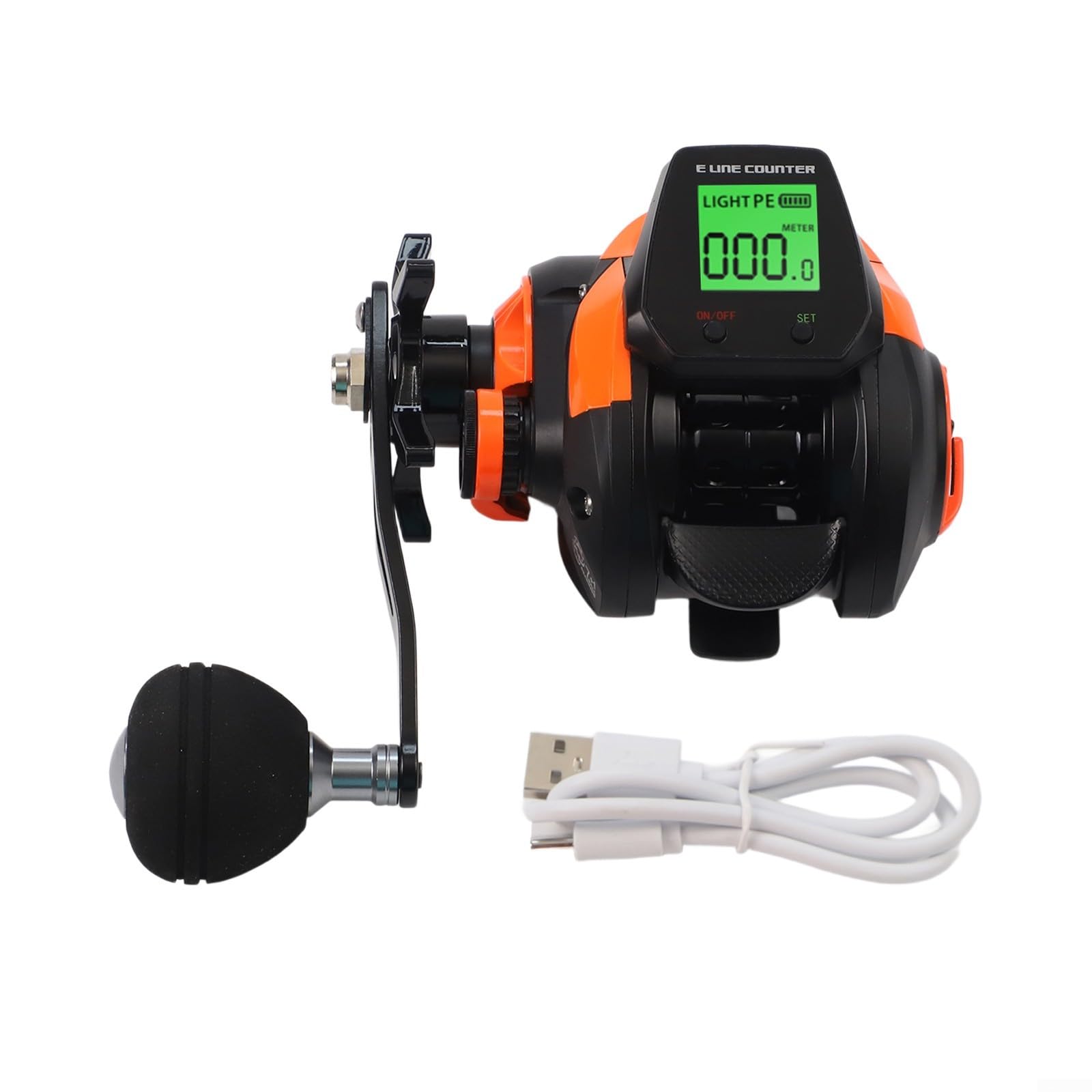 Carrete Pesca Baitcasting 7.2:1 Alarma Sonora Recargable(Orange Left)