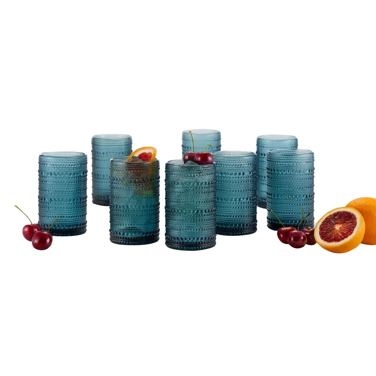 Fortessa Jupiter – Set Di 8 Bicchieri Da 370 Ml, Vetro Di Qualità Per Bevande, Colore Blu - 4
