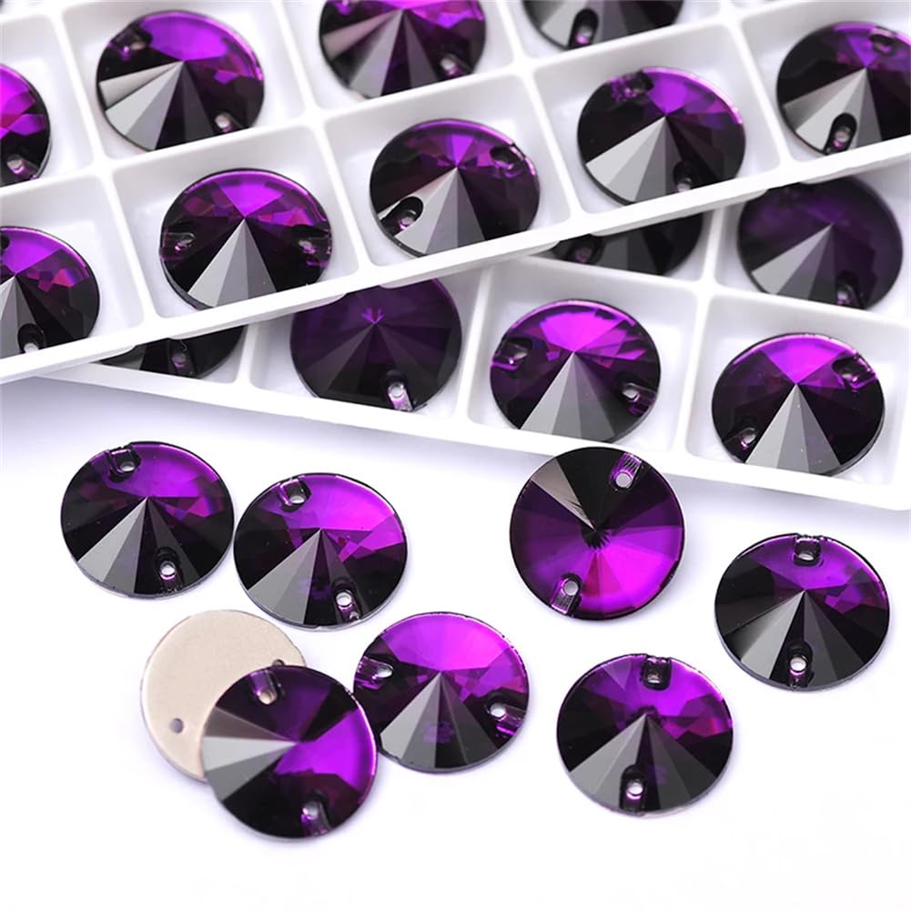 Przezroczyste szkło, kryształowy kamień, 3200 Rivoli Naszywane Kryształki Szklane z Kryształkami Płaskimi z Tyłu(12mm 84Pcs)