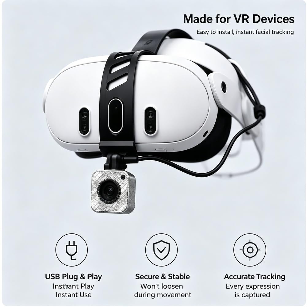 Rastreador para VRChat Cámara IR Ultra Ligera Inalámbrica con Cable 11g Seguimiento VR en 3D para Pico3