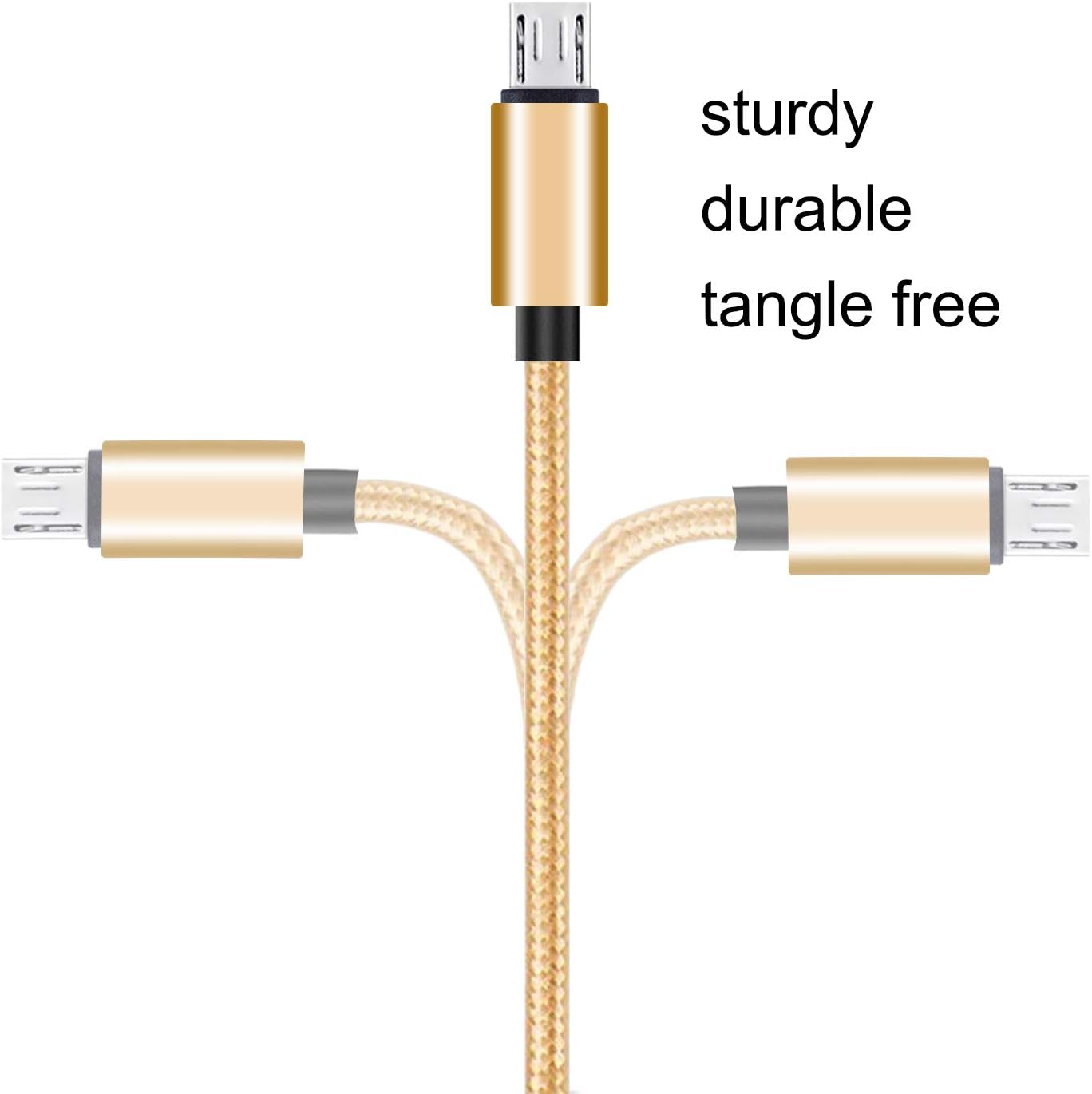 Micro USB Cable 10ft 3Pack by Ailun High Speed 2.0 USB A Male to Micro USB Sync Charging Nylon Braided Cable for Android Phone Charger Cable Tablets Wall and Car Charger Connection Silver&Blackwhite : Electronics