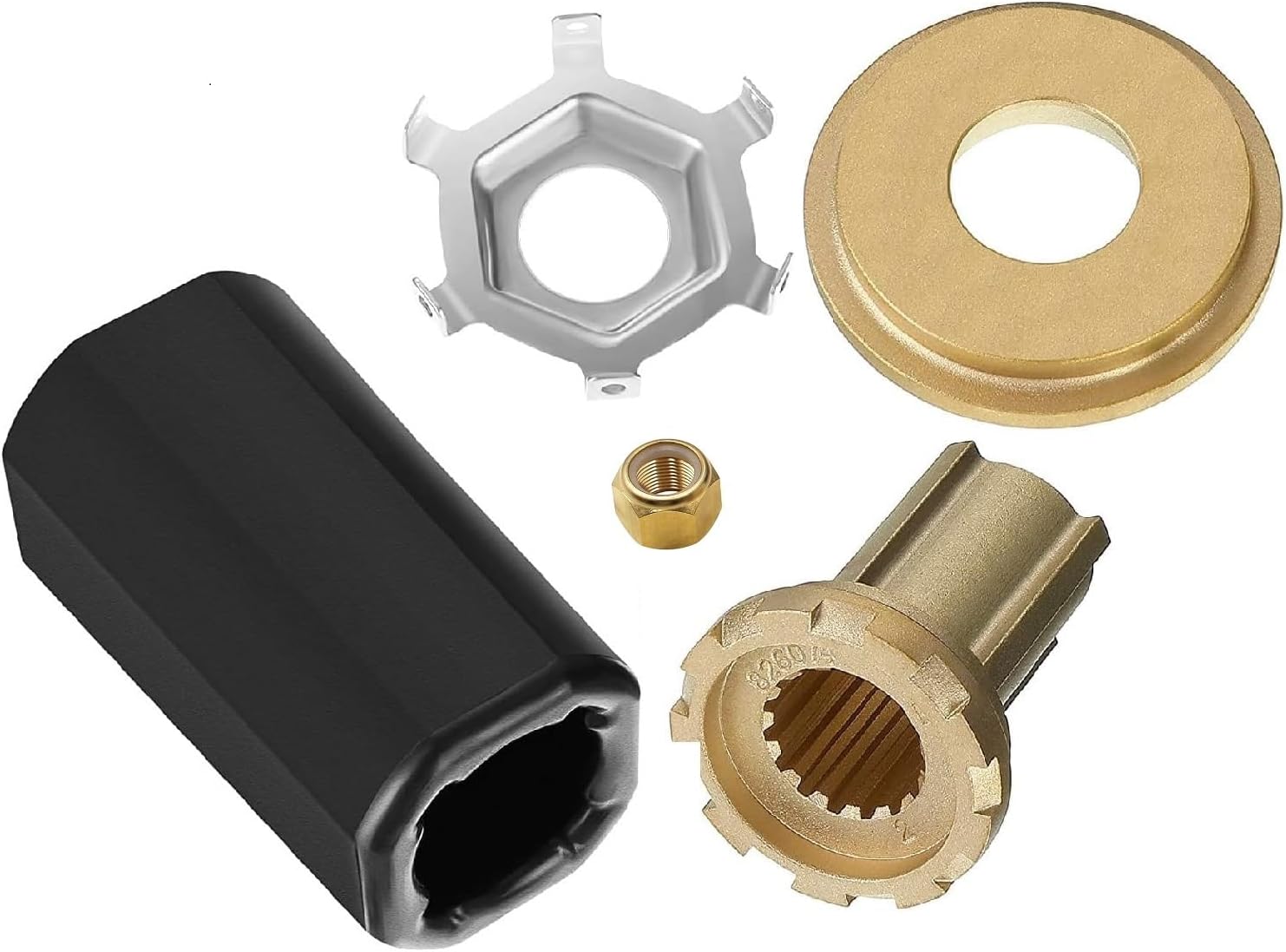 Propeller 12 3/4X21P for Mercury Black Max Outboard 40 50 60 70 75 80 90 100 115 125 140 HP Boat Motor Engine Parts Aluminum Prop 12.75X21 Pitch RH 15 Spline Tooth with Flo-Torq II Hub Kit 77348A45