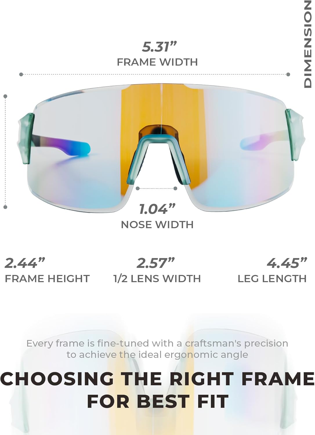 V-SUP TR90 Cycling Sunglasses UV400 Protection, Adjustable Ultra-Light Sport Glasses with Case for Running & Outdoor Use - Image 5