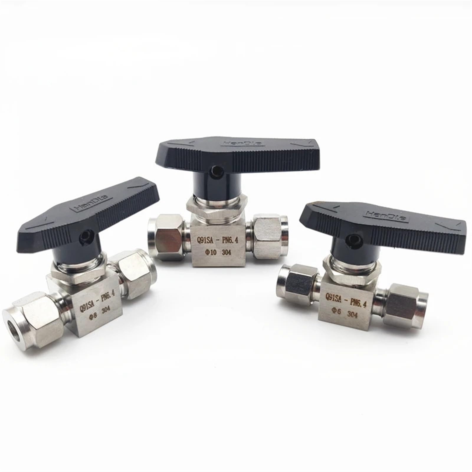 Vanne à bille 20mm inox 316L double virole pour éliminer les fuites d'air comprimé