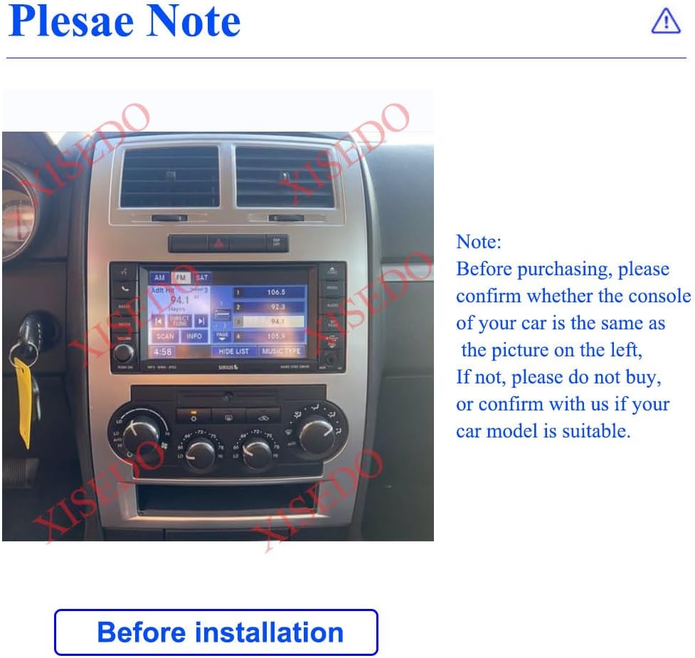for Dodge Charger 2006-2010 Car Radio Stereo Carplay IPS Android Car Stereo 7" in-Dash Head Unit WiFi GPS Navigation Steering Wheel Control RAM 2G ROM 32G