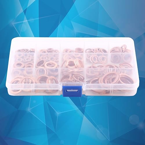 Miniatura 5 de 280PCS 12 Sizes Copper Flat Washer, Copper Washers Assortment Kit Plain Washers with Box Fitting for Screws Bolts Fasteners
