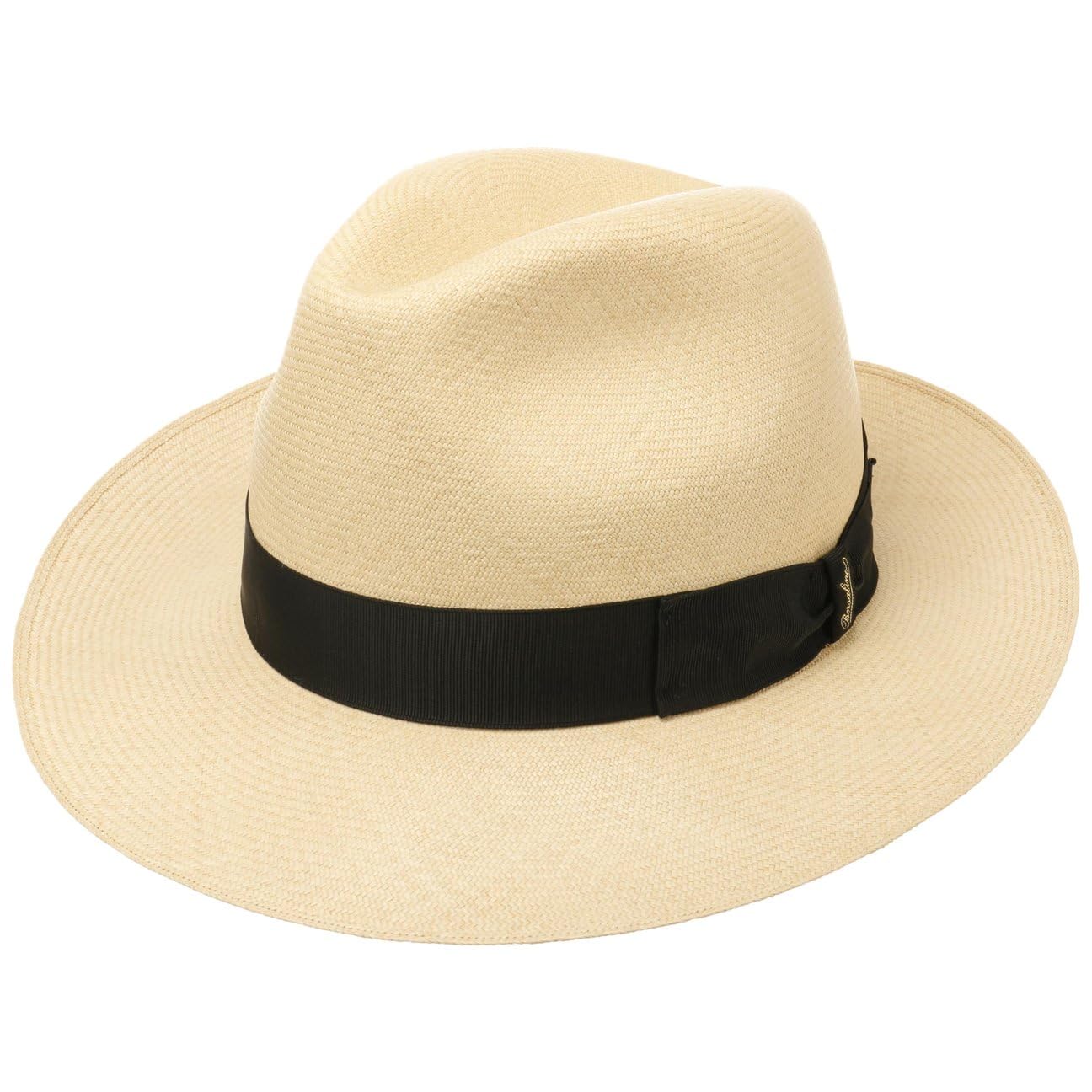 Borsalino Sombrero Bogart Panamá Premium Hombre - Made in Italy de Sol Paja con Banda Grosgrain Primavera/Verano Verano