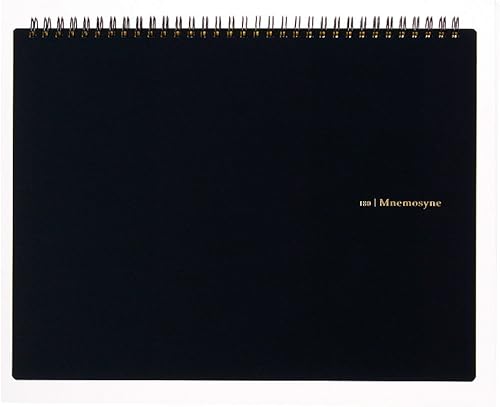 Maruman MNEMOSYNE Cuaderno de 8.66 x 11.69 pulgadas (horizontal A4), cuadrícula de 5 mm (0.2 pulgadas), 70 hojas (N180A), color negro