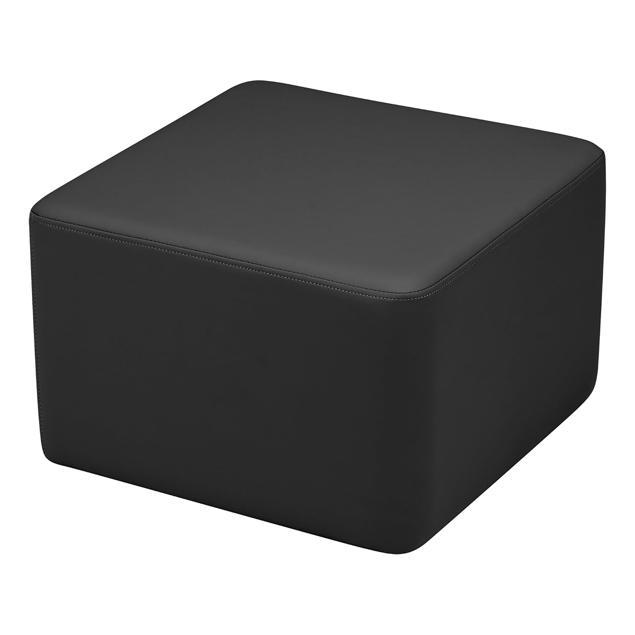 FDP Pro Series 18" Square Accent Ottoman (12" Height); Hand Upholstered Commercial Furniture for Hotel Lobby, Office, Restaurant and More; Seating, Footstool, Table Use - Black