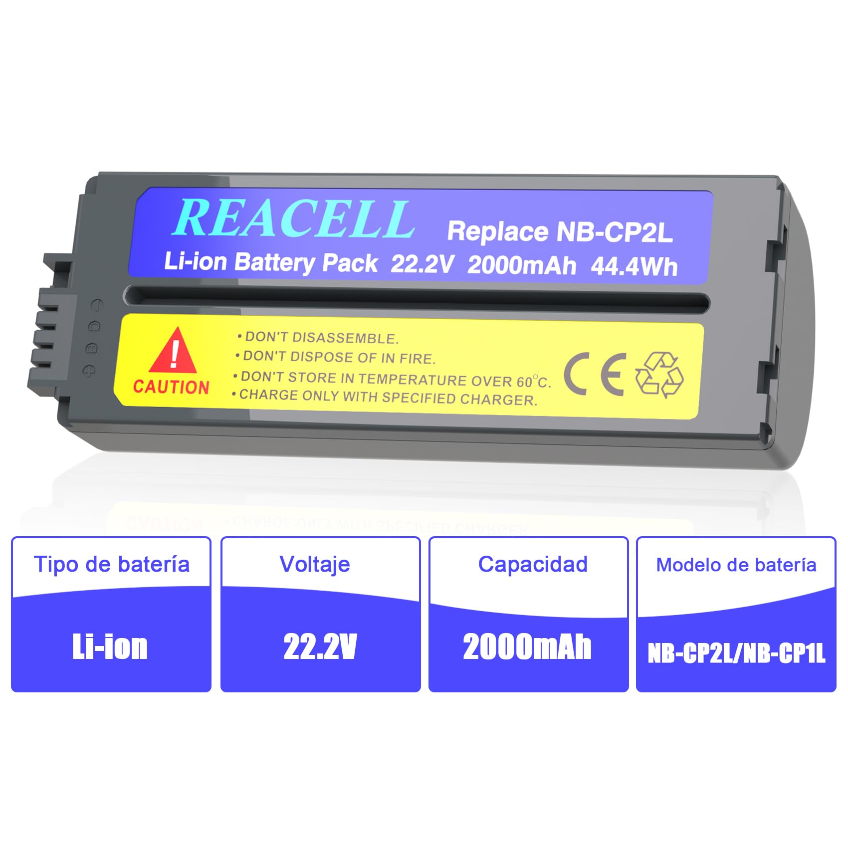 Batería NB-CP2L 2000 mAh para Canon NB-CP1L CP2L Compatible con Canon Selphy Impresoras Fotográficas CP1500 CP1300 CP900 CP910 CP800 CP200 CP1300.